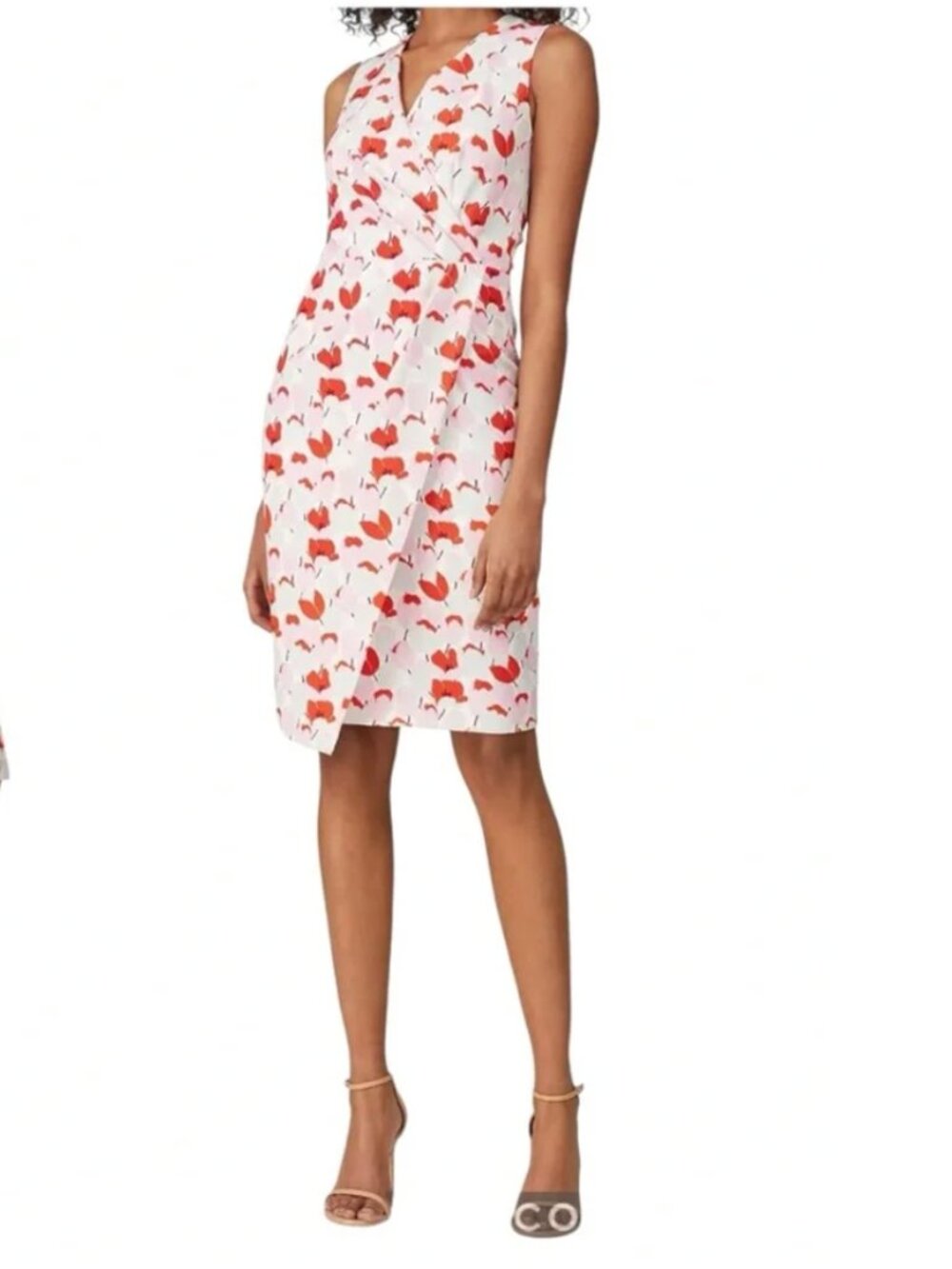 Black Halo Avilla Sheath Dress Size 0 Floral Tulip Print Wedding Guest Career